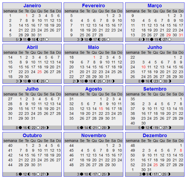 Calendário 2013 - Novo